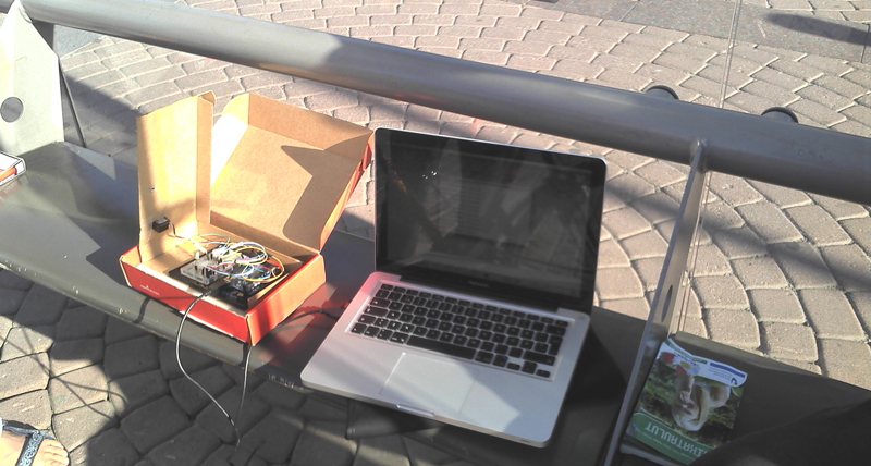 Monitoring air quality at a bus stop